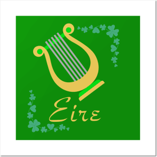 Irish Harp St. Patrick's Day Posters and Art